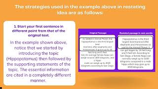 Restating Sentences and Summarizing Information from Various Text Types [upl. by Labotsirhc]