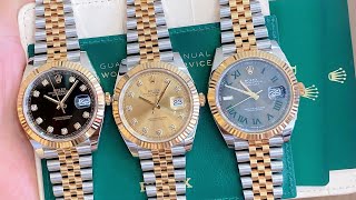 Hàng HOT  Đồng hồ Rolex Datejust 126333 Tia Đen  Tia Vàng và Wimbledon [upl. by Morrissey]