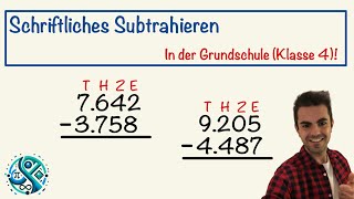 Schriftliches Subtrahieren in der Grundschule Klasse 4 Mathe lernen mit Mathetipps 🧮🫶🏻 [upl. by Kesley]