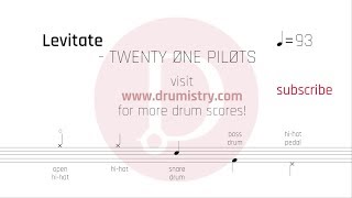 Twenty One Pilots  Levitate Drum Score [upl. by Nottap176]