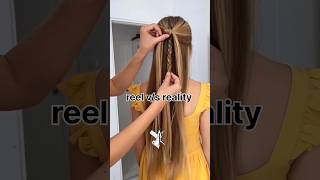 reel VS real hairstyle video hair shorts viralvideos viralhairstyles [upl. by Haisi486]