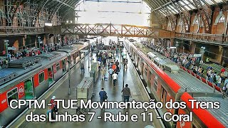 CPTM  TUE Movimentação dos Trens na Estação Luz nas Linhas 7  Rubi e 11  Coral [upl. by Cara804]