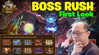 BOSS RUSH First Look What Team Do You Use Jujutsu Kaisen Collab Special Minigame Summoners War [upl. by Vanni357]