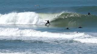 Slow motion surf movie of Will Bailey backhand surfing Croyde Bay [upl. by Daniell]