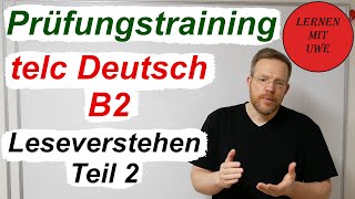 telc Deutsch B2 Prüfung  Teil 02  Leseverstehen Teil 2 [upl. by Ytirahc]