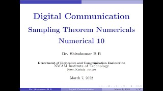 Sampling Theorem Numerical Numerical 10 [upl. by Septima941]