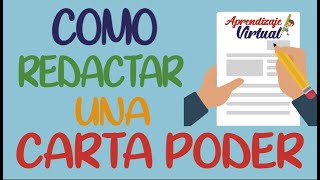 COMO REDACTAR UNA CARTA PODER [upl. by Patton610]