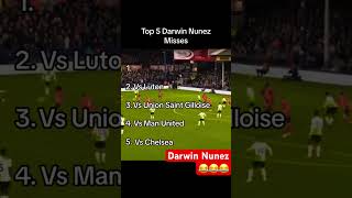 Darwin Nunez top 5 misses [upl. by Eitsyrk868]