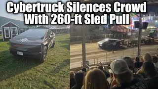 Cybertruck Silences Crowd With A Mega 260ft Sled Pull [upl. by Ardua399]