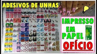 como fazer adesivos de unhas impressos no papel oficio passo a passo [upl. by Fridell271]