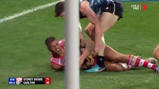 Rowe concedes 50m penalty to Buddy  Round 11 2018  AFL [upl. by Leesa585]