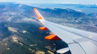 EasyJet A320 STUNNING SCENIC Landing in Geneva [upl. by Kcinom]