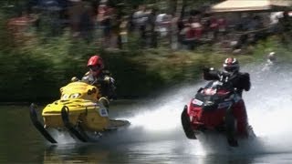 Vollgas geben oder absaufen Snowmobile rasen übers Wasser [upl. by Clarette]