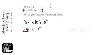 Standard Form Multiplying Grade 5  OnMaths GCSE Maths Revision [upl. by Riki]