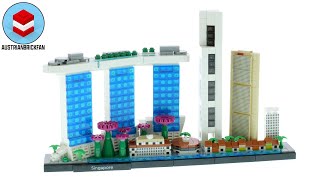 LEGO Architecture 21057 Singapore Skyline  LEGO Speed Build Review [upl. by Akinirt289]