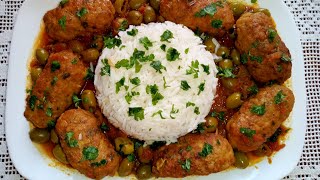 Boulettes de poulet haché en sauce au riz 🍚 [upl. by Beller]