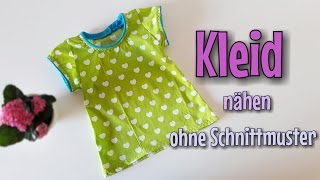 Sommer Kleid  Nähanleitung  OHNE Schnittmuster  Nähtinchen [upl. by Naoj]