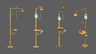 Modeling a Simple Emergency Shower and Eyewash Station in Maya Game Asset [upl. by Ihsoyim]