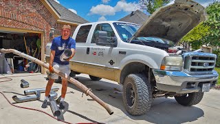 73L Powerstroke Diesel Gets 5 INCH TurboBack Straight Pipe Insane Before amp After Sound Test [upl. by Mushro]