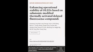 Enhancing operational stability of OLEDs based on subatomic modified thermally activa  RTCLTV [upl. by Akselaw67]