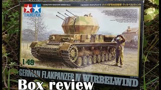 Tamiya 148 quotWirbelwindquot Flakpanzer IV Box review [upl. by Sivartal]