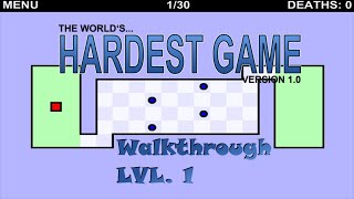 The Worlds Hardest Game  Walkthrough Level 1 [upl. by Sik]