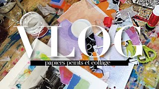 VLOG 04  Papiers peints collage et gelli plate [upl. by Liscomb]