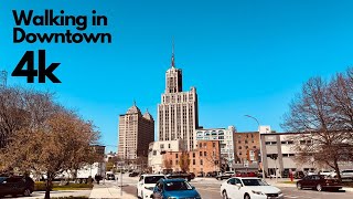 walking in buffalo downtown beautiful shiny downtown in the USA buffalo [upl. by Doralynn176]