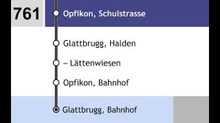 VBG Ansagen  761  Wallisellen – Opfikon – Glattbrugg [upl. by Keynes]