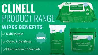 Clinell Products Cleaning Surface Disinfectant Wipes [upl. by Enneyehs367]