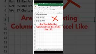 Are you Adjusting Columns in MS Excel Manually Use Simple amp Super Fast Method✌️ excel excelshorts [upl. by Ellednahc]