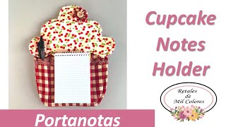 Soporte de Notas de Cocina Cupcake de Tela  Tutorial fácil rápido Patrones gratis 042 [upl. by Selemas]