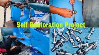 Bajaj Scooter Restoration Project  How To Install Main Stand  Self Restoration Project Rahul Sola [upl. by Hurlow216]