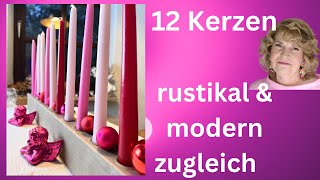 gemütliche Atmosphäre mit 12 Kerzen in Kiefernholzkerzenständer  3 verschiedene DekoVarianten [upl. by Deyas]