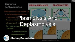 Plasmolysis And Deplasmolysis Biology Lecture  Sabaqpk [upl. by Jemma]