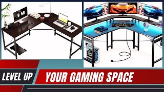 Best Budget LShaped Gaming Desk  Maximize Your Gaming Setup [upl. by Leanahtan]