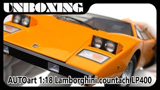 Lamborghini countach LP400  118 AUTOart  diecast car model AMR UNBOXING [upl. by Ansaev]