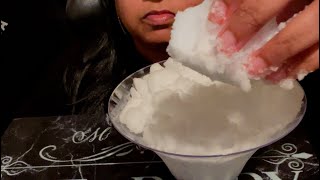 ICE DUMPLINGS  REFROZEN POWDERY  iceeating eatingice iceasmr [upl. by Destinee]