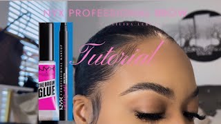 2023 Brow Tutorial Easy Beginner Friendly FT NYX Brow Glue [upl. by Kallman]