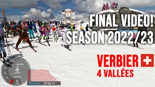 4K Skiing Verbier Final 202223 Season Video  202324 Begins 4Vallées Switzerland GoPro HERO11 [upl. by Crabb]