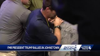 Police use Taser to subdue man who stormed into press area at Trump rally in Pennsylvania [upl. by Eilagam785]