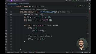 Cyclically Rotate Array by One  Q7  Array  Java  Love Babbar DSA Sheet 450 [upl. by Aletsirc717]