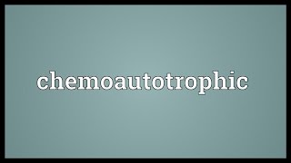 Chemoautotrophic Meaning [upl. by Yklam]