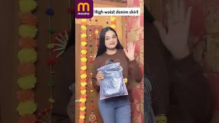 Ep 7 Meesho Finds High waist denim skirt under ₹449 skirt meesho review 2024 [upl. by Ruthie]