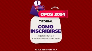 🔴 EN DIRECTO Inscrición nas oposicións de 2024 [upl. by Ramyaj]