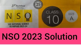 NSO Set A 2023 Solution Class 10 Science Olympiad [upl. by Siger]