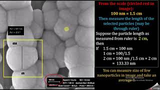 How to measure particle size of nanoparticles using SEM or FESEM images [upl. by Amie454]