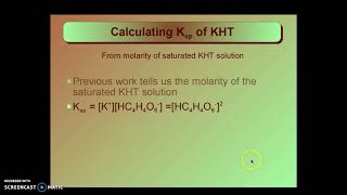 Calculating the Solubility Product Constant of KHTartrate [upl. by Ardnnaed744]