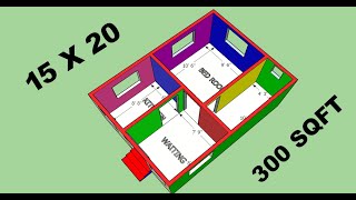 15 X 20 sqft small house plan II 300 sqft small ghar ka design II 15 x 20 small house design [upl. by Eliades]