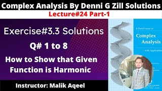 Exercise33 Complex analysis by Denni Zill  Q 1 to 8  Harmonic Fuctions Complex analysis [upl. by Bazil]